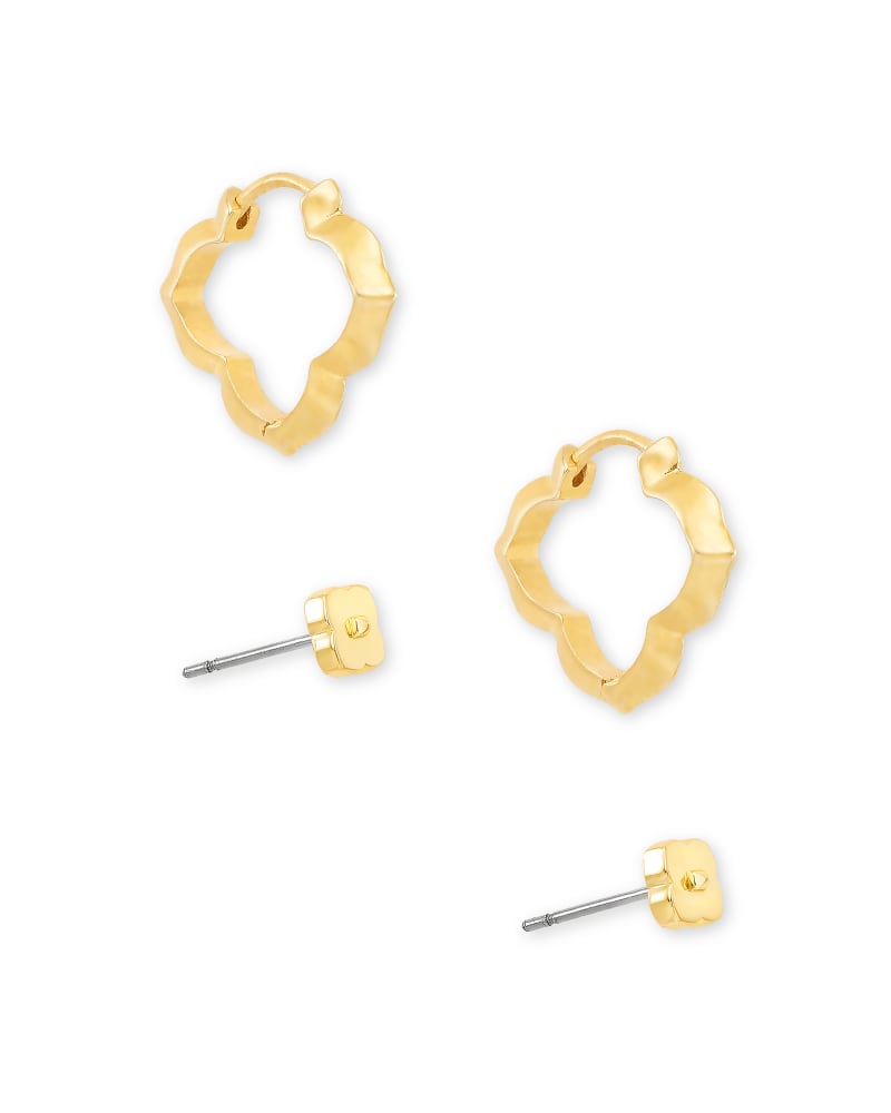 Abbie Stud & Huggie Earrings Set in Gold image number 0